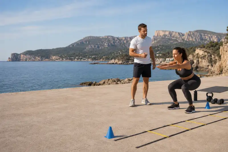 Coaching sportif à Cassis, séance en extérieur